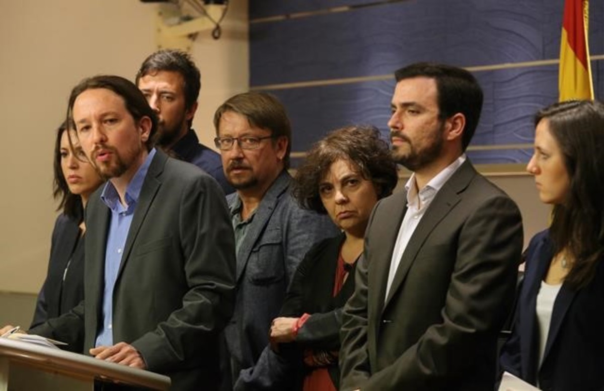 Madrid 27-Rueda de Prensa del grupo Podemos encabezada por Pablo Iglesias Imagen Juan Manuel Prats